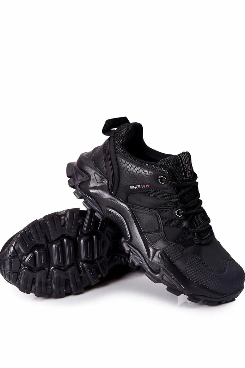 Obuwie Sportowe Męskie>Big Star Shoes Sportowe Buty Sneakersy Męskie Big Star II174113 Czarne