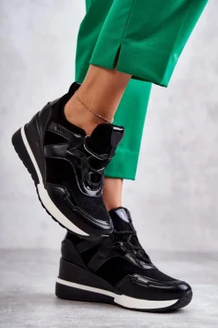 Outlet Sportowe Damskie Buty Sneakersy Czarne Colli Damskie Sneakersy Damskie