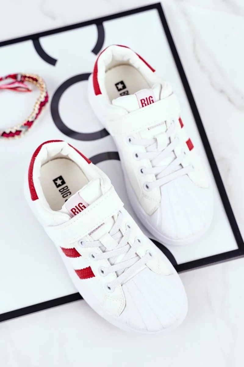 Discount Big Star Shoes Sportowe Dziecięce Big Star Na Rzepy Białe GG374020
