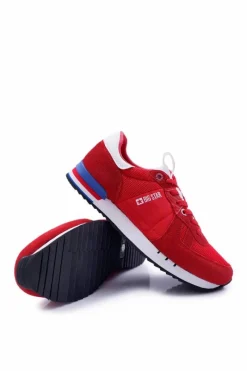 Online Big Star Shoes Sportowe Męskie Buty Big Star Skóra Zamszowa Czerwone DD174322