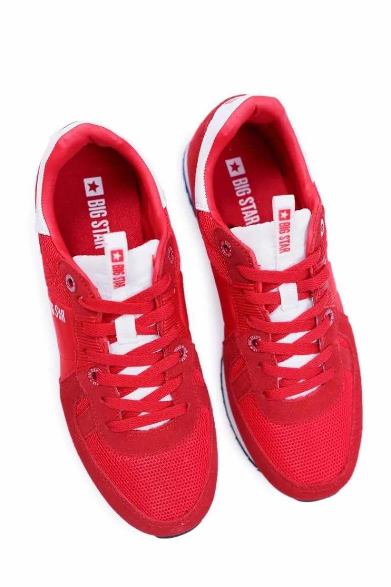Online Big Star Shoes Sportowe Męskie Buty Big Star Skóra Zamszowa Czerwone DD174322
