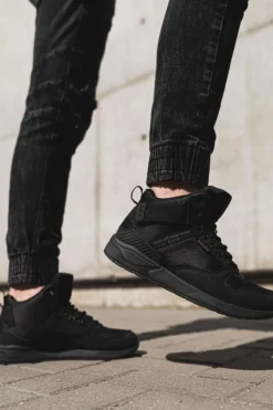 Trampki Męskie Big Star|Obuwie Sportowe Męskie>Big Star Shoes Sportowe Męskie Buty Big Star Wysokie Outdoor Czarne EE174461