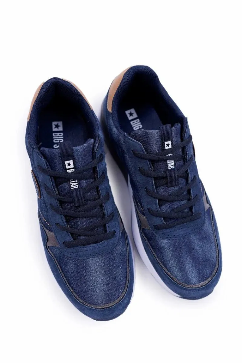 Outlet Sportowe Męskie Buty Big Star Granatowe DD174312 Męskie Trampki Męskie Big Star|Obuwie Sportowe Męskie