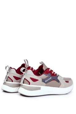 Best Big Star Shoes Sportowe Męskie Buty Big Star Szaro Bordowe GG174463