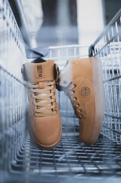 Clearance Sportowe Męskie Buty Big Star Wysokie Camel EE174432 Męskie Trampki Męskie Big Star|Obuwie Sportowe Męskie