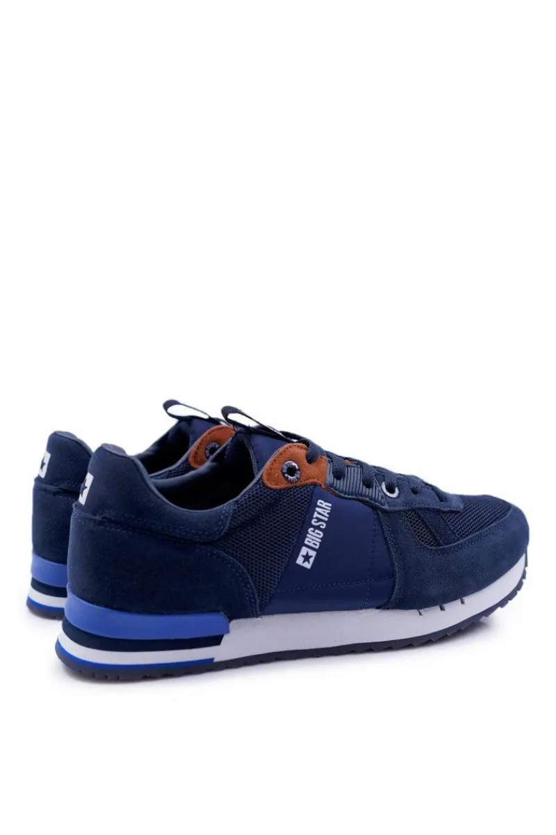 Trampki Męskie Big Star|Obuwie Sportowe Męskie>Big Star Shoes Sportowe Męskie Buty Big Star Skóra Zamszowa Granatowe DD174321