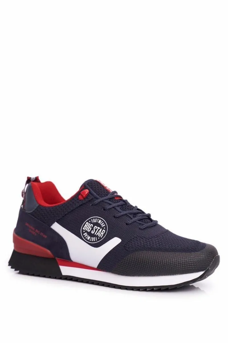 Outlet Sportowe Męskie Buty Big Star Granatowe FF174205 Męskie Obuwie Sportowe Męskie