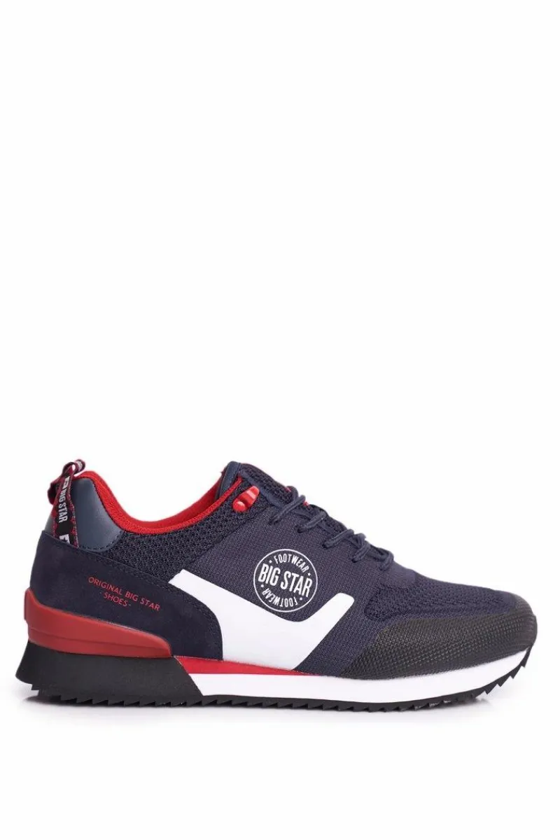 Outlet Sportowe Męskie Buty Big Star Granatowe FF174205 Męskie Obuwie Sportowe Męskie