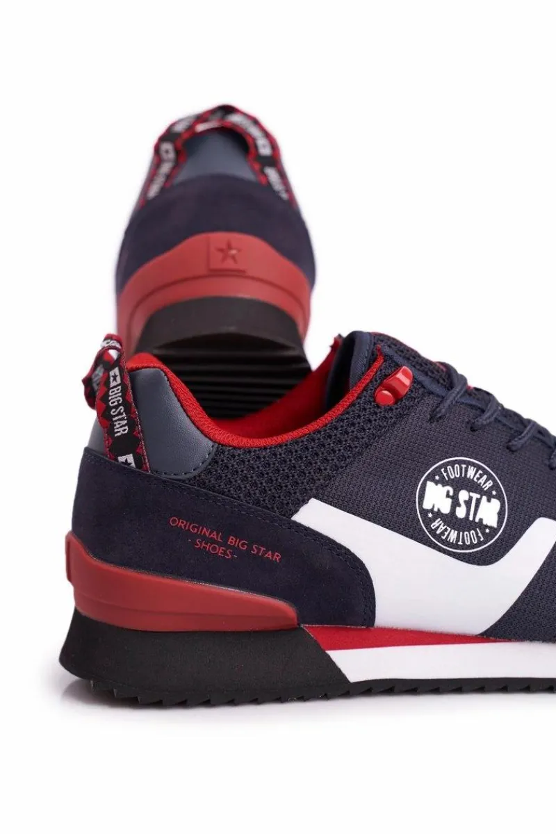 Outlet Sportowe Męskie Buty Big Star Granatowe FF174205 Męskie Obuwie Sportowe Męskie