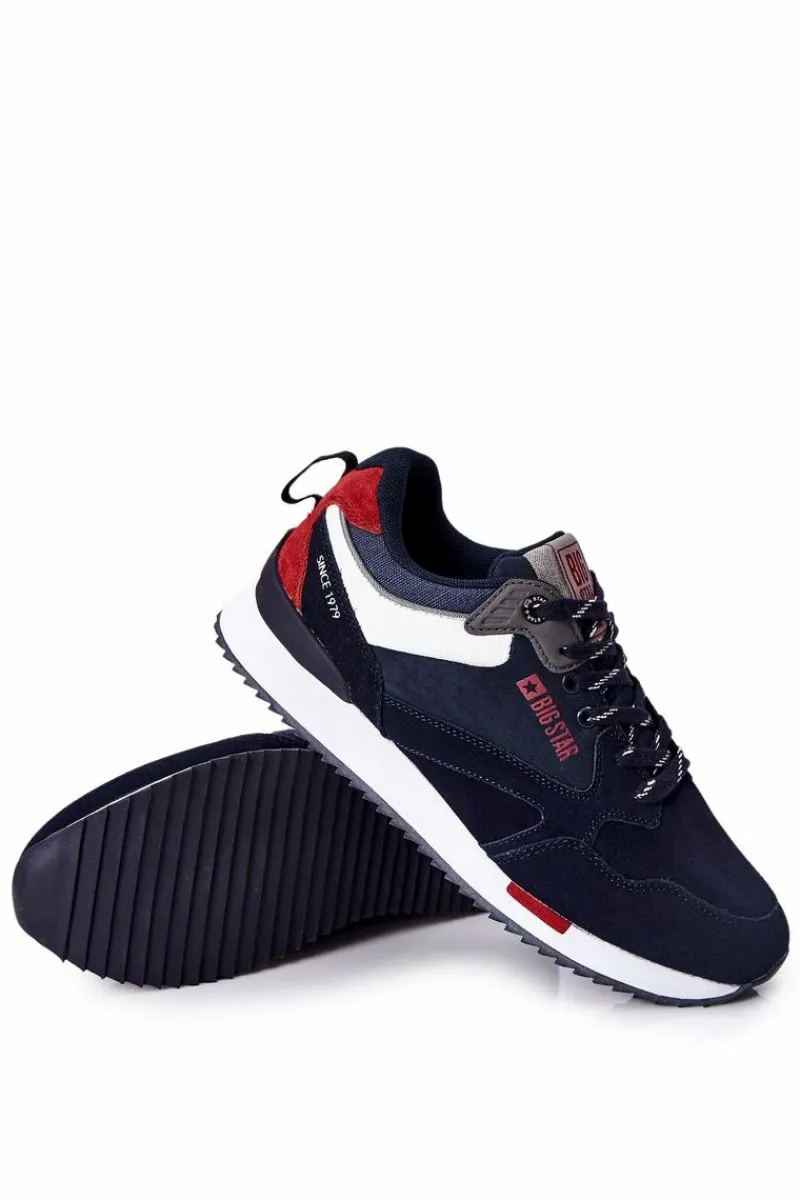 Obuwie Sportowe Męskie>Big Star Shoes Sportowe Męskie Buty Big Star II174190 Granatowe