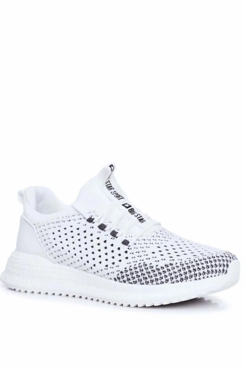 Outlet Sportowe Męskie Buty Big Star Białe FF174242 Męskie Obuwie Sportowe Męskie