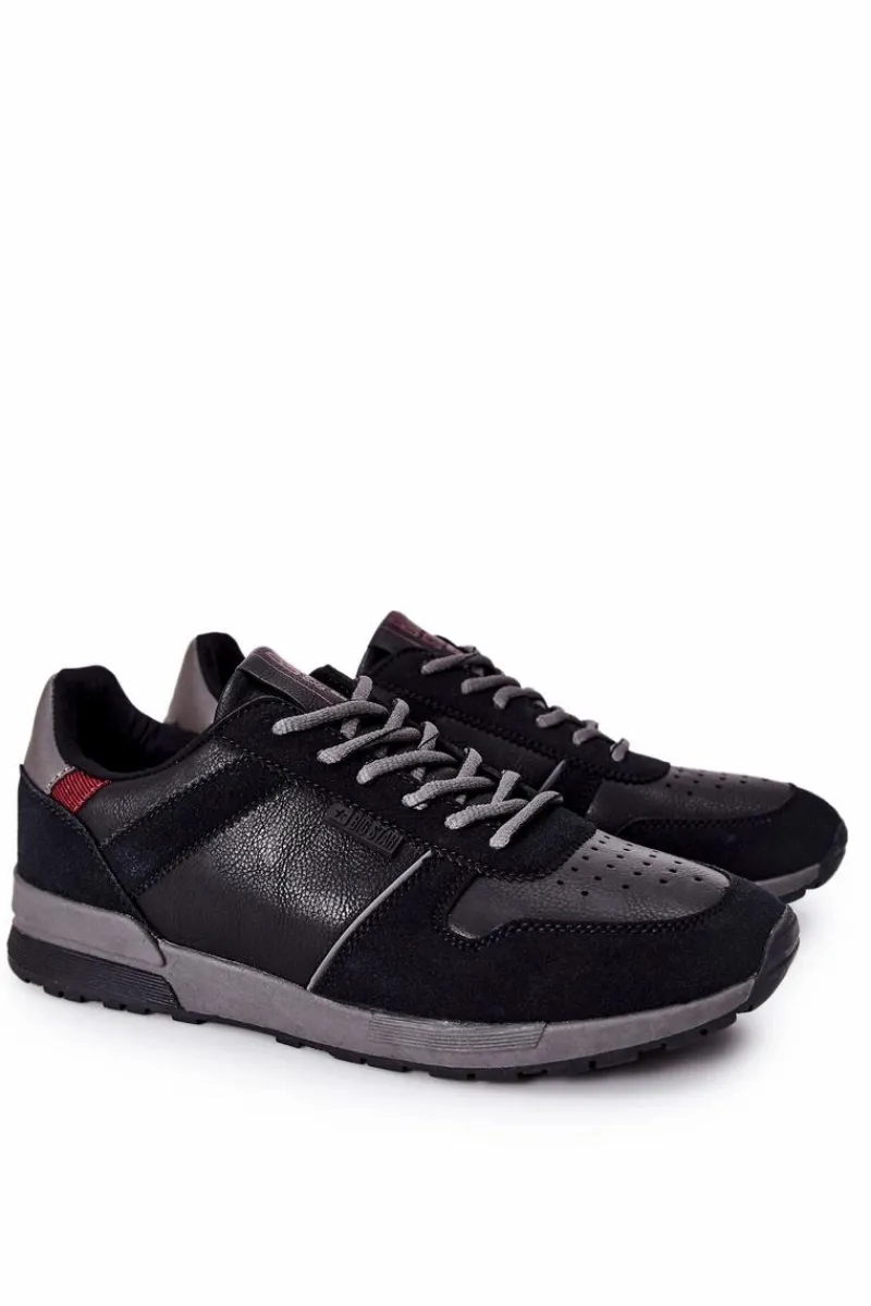 Sale Sportowe Męskie Buty Memory Foam Big Star II174084 Czarne Męskie Obuwie Sportowe Męskie