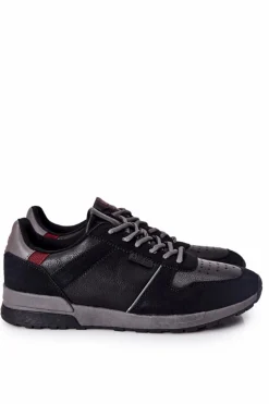 Sale Sportowe Męskie Buty Memory Foam Big Star II174084 Czarne Męskie Obuwie Sportowe Męskie