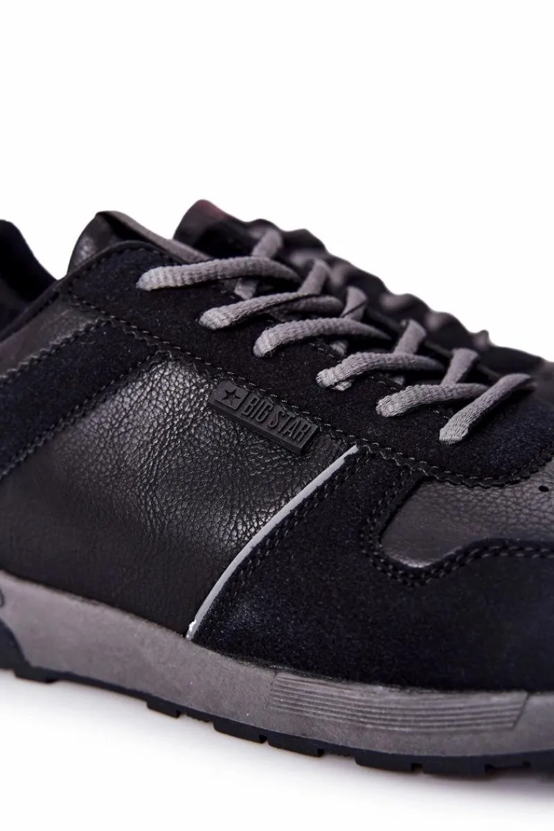 Sale Sportowe Męskie Buty Memory Foam Big Star II174084 Czarne Męskie Obuwie Sportowe Męskie