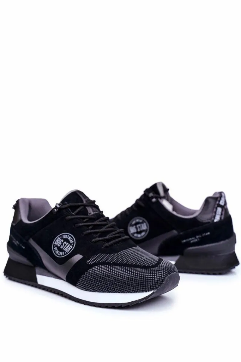 Obuwie Sportowe Męskie>Big Star Shoes Sportowe Męskie Buty Sneakersy Big Star Czarne GG174548