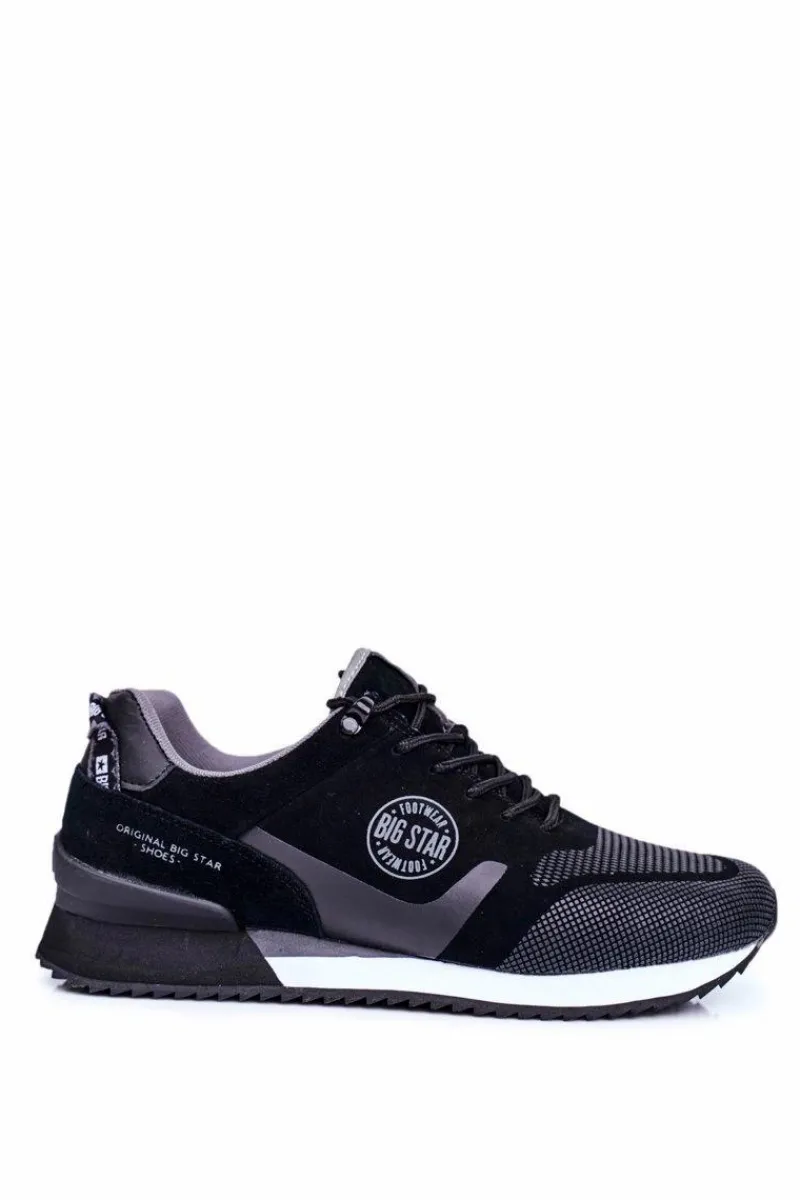Obuwie Sportowe Męskie>Big Star Shoes Sportowe Męskie Buty Sneakersy Big Star Czarne GG174548