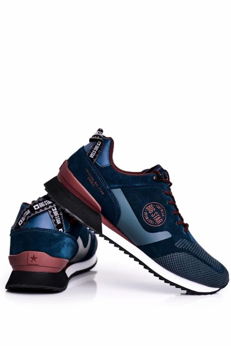 Obuwie Sportowe Męskie>Big Star Shoes Sportowe Męskie Buty Sneakersy Big Star Zielone GG174549