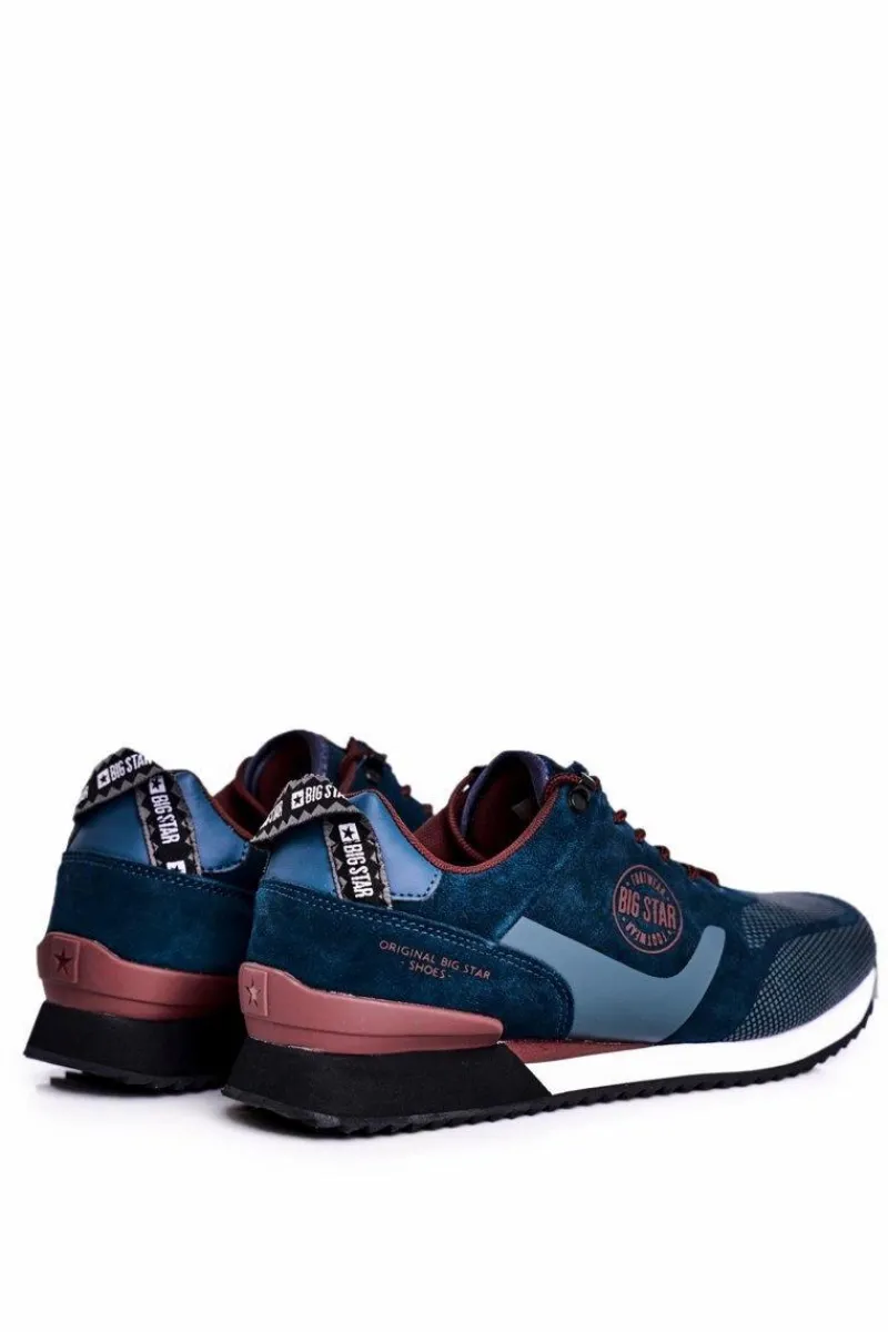 Obuwie Sportowe Męskie>Big Star Shoes Sportowe Męskie Buty Sneakersy Big Star Zielone GG174549