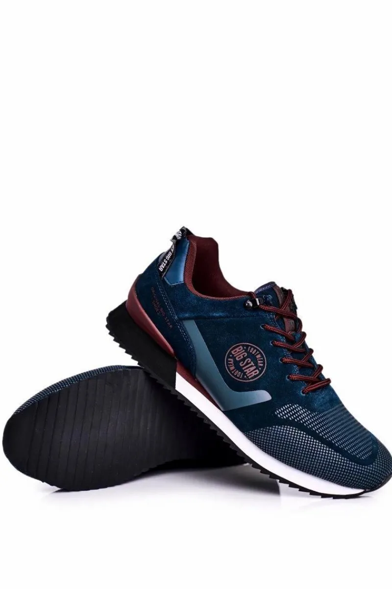 Obuwie Sportowe Męskie>Big Star Shoes Sportowe Męskie Buty Sneakersy Big Star Zielone GG174549