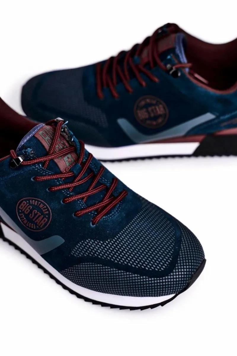 Obuwie Sportowe Męskie>Big Star Shoes Sportowe Męskie Buty Sneakersy Big Star Zielone GG174549