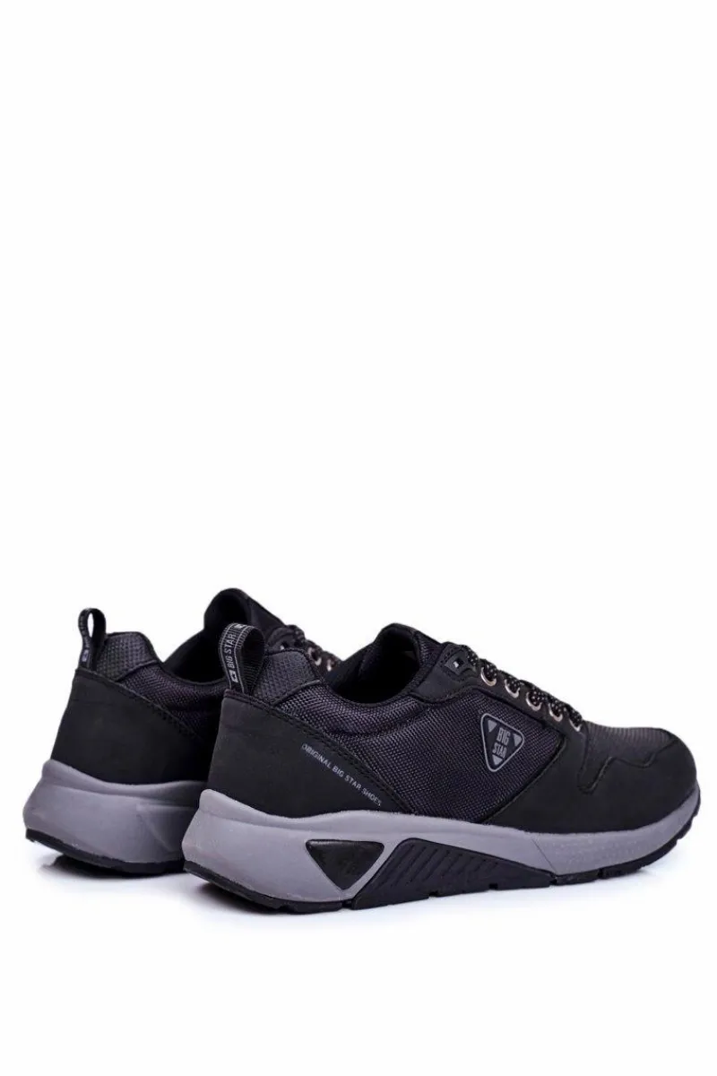 Obuwie Sportowe Męskie>Big Star Shoes Sportowe Męskie Buty Sneakersy Big Star Czarne GG174350