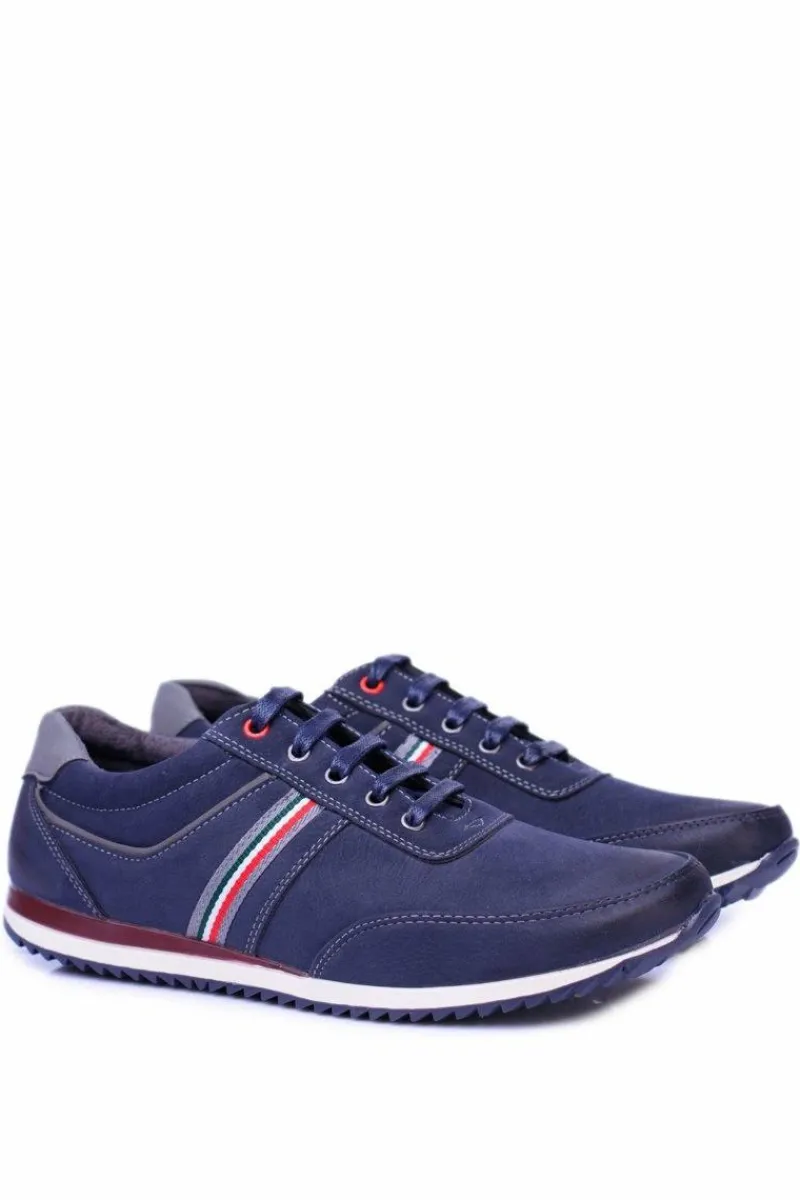 Outlet Boto Sportowe Męskie Granatowe Półbuty Casual Henry