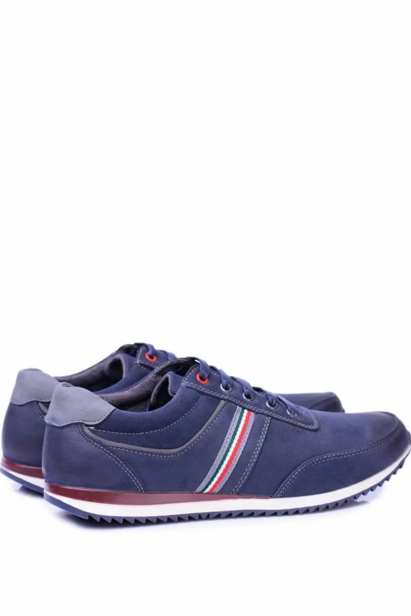 Outlet Boto Sportowe Męskie Granatowe Półbuty Casual Henry