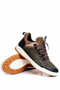 New Big Star Shoes Sportowe Obuwie Męskie Big Star Khaki FF174278