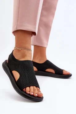 Sale Sportowe Sandały Damskie Czarne Cesys Damskie Sandały Gumowe|Sandały Płaskie