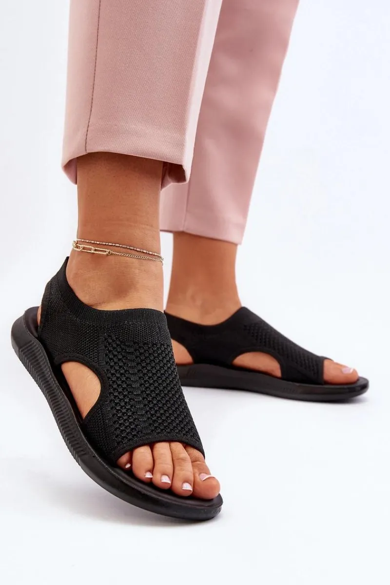 Sale Sportowe Sandały Damskie Czarne Cesys Damskie Sandały Gumowe|Sandały Płaskie