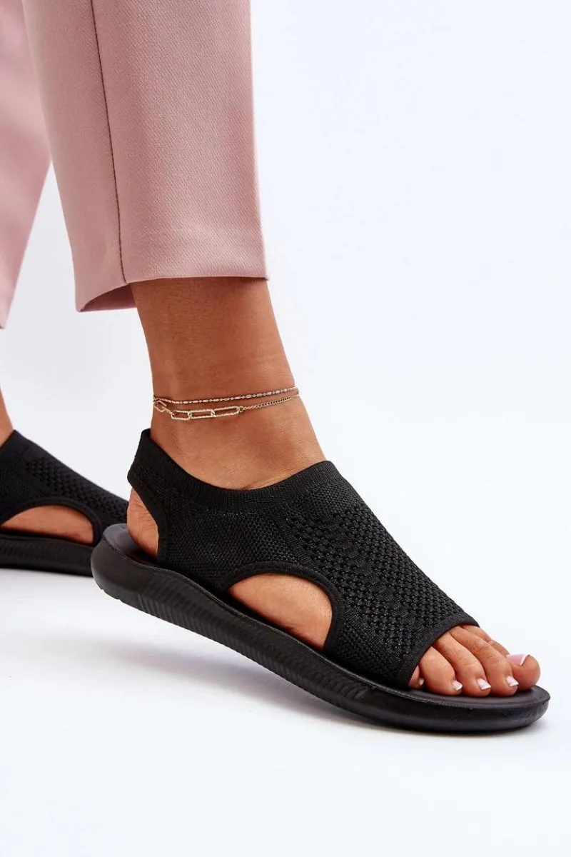 Sale Sportowe Sandały Damskie Czarne Cesys Damskie Sandały Gumowe|Sandały Płaskie
