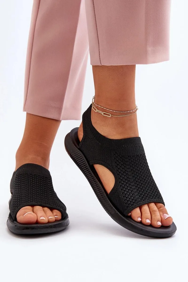 Sale Sportowe Sandały Damskie Czarne Cesys Damskie Sandały Gumowe|Sandały Płaskie