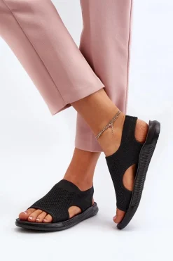 Sale Sportowe Sandały Damskie Czarne Cesys Damskie Sandały Gumowe|Sandały Płaskie