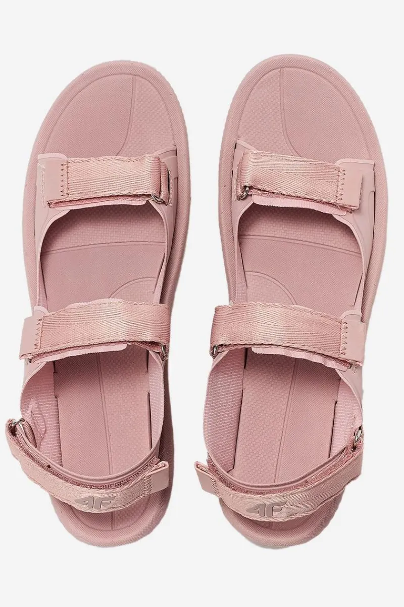 Sandały Płaskie>4F Sportowe Sandały Damskie RSS2SANF057-56S Pudrowy Róż Różowy