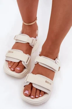 Sandały Big Star|Sandały Płaskie></noscript>Big Star Shoes Sportowe Sandały Damskie Na Platformie Big Star RR274A076 Beżowe Beżowy