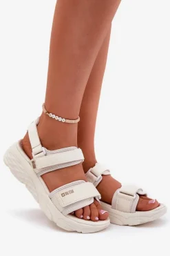 Sandały Big Star|Sandały Płaskie></noscript>Big Star Shoes Sportowe Sandały Damskie Na Platformie Big Star RR274A076 Beżowe Beżowy