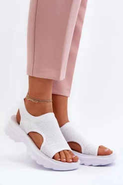 Sandały Gumowe|Sandały Płaskie>Boto Sportowe Sandały Damskie Na Grubej Podeszwie Białe Deinaleia