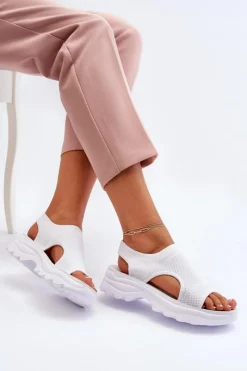 Sandały Gumowe|Sandały Płaskie></noscript>Boto Sportowe Sandały Damskie Na Grubej Podeszwie Białe Deinaleia