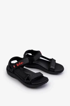 Discount Sportowe Sandały Męskie LCW-24-34-2620 Czarne Męskie Sandały Męskie