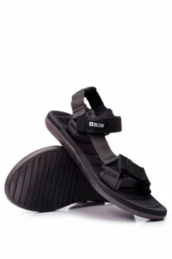 Sandały Męskie|Sandały Big Star>Big Star Shoes Sportowe Sandały Męskie Szare Big Star FF174501