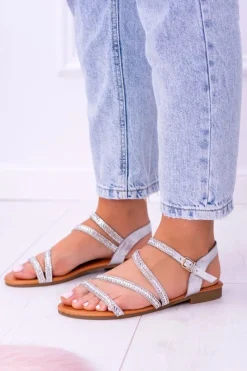 Sandały Płaskie><noscript><img width=