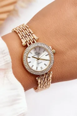 Best Stalowy Damski Zegarek Złoty Zegarki