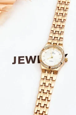 Zegarki>Giorgio&Dario Stalowy Zegarek Z Cyrkoniami Złoty