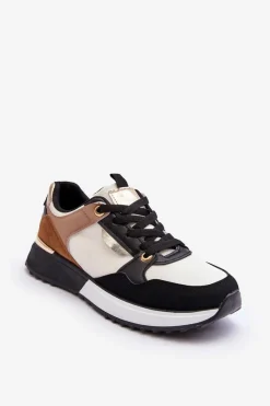 Sneakersy Damskie>Boto Stylowe buty sportowe damskie Beżowo-Czarne Katenia