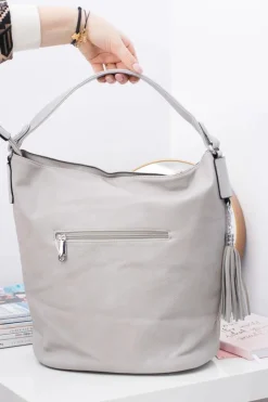 Torebki Klasyczne>Boto Szara Duża Torba Damska Shopper Bag