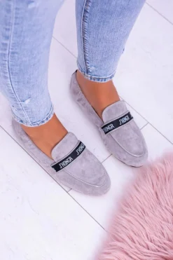 Szare Mokasyny Damskie Lu Boo Horten Damskie Mokasyny Damskie Zamszowe