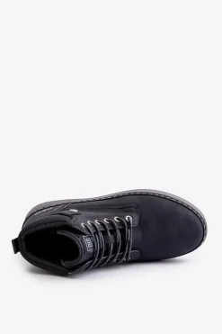 Sznurowane Botki Męskie Big Star OO174559 Hi-Poly System Czarne Męskie Botki Męskie