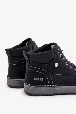 Sznurowane Botki Męskie Big Star OO174559 Hi-Poly System Czarne Męskie Botki Męskie