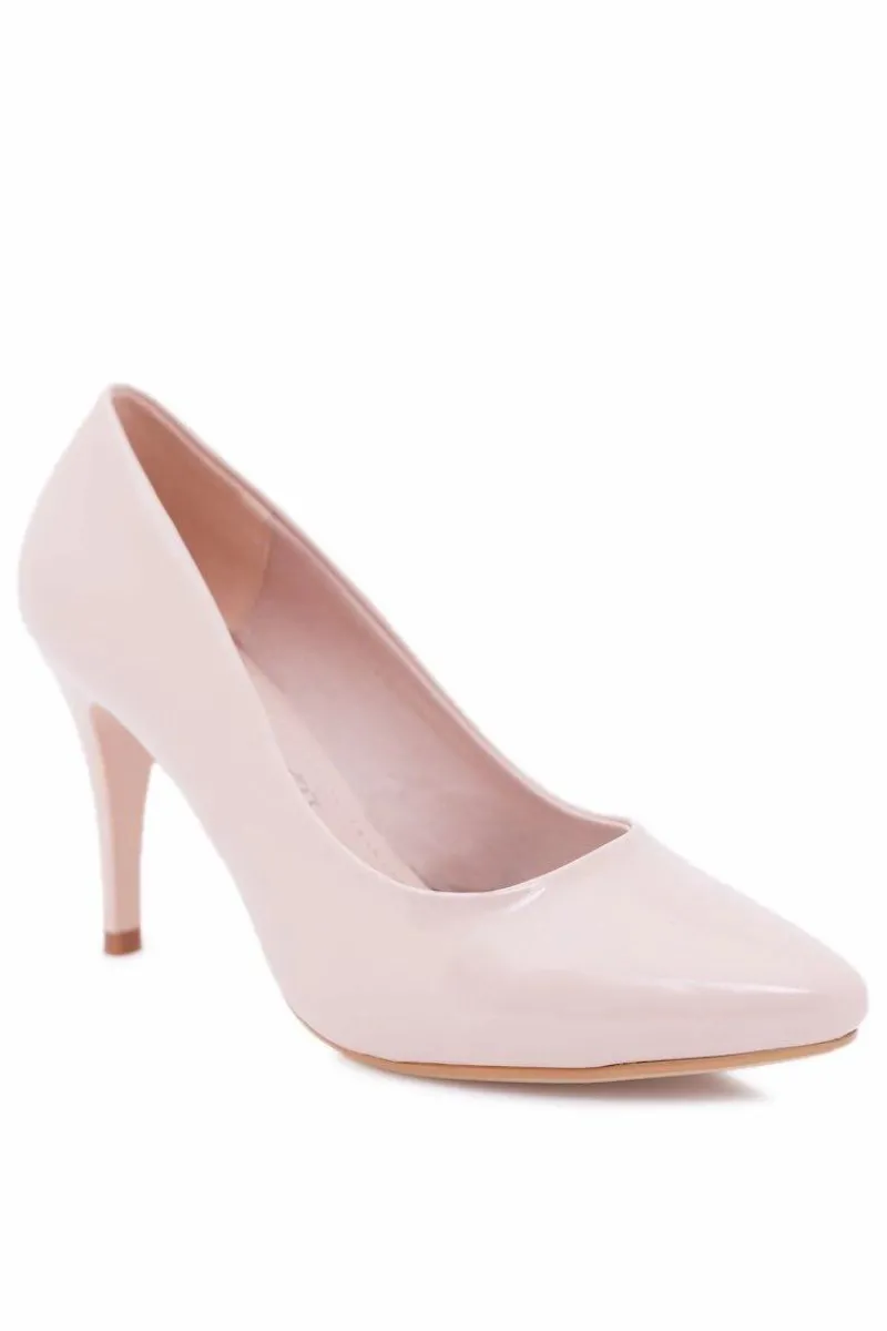 Outlet Szpilki damskie Sergio Leone Lakierowane Beżowe Greca Damskie Szpilki Lakierowane|Czółenka Klasyczne