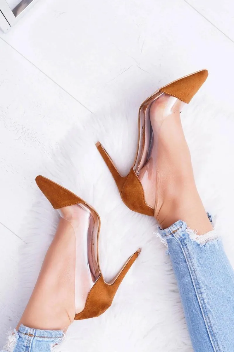 Boto Szpilki Damskie Transparentne W Szpic Camel Live